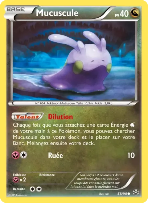 Carte Pokémon Mucuscule 058/098, extension Origines Antiques