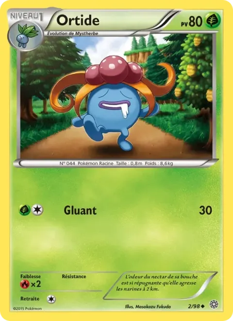 Carte Pokémon Ortide 002/098, extension Origines Antiques