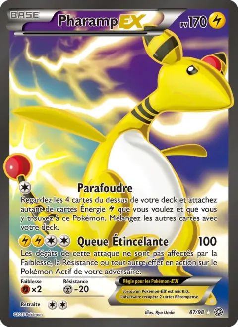 Carte Pokémon Pharamp EX 087/098, extension Origines Antiques