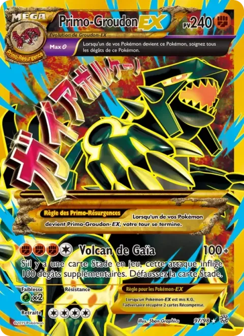 Carte Pokémon Primo-Groudon EX 097/098, extension Origines Antiques