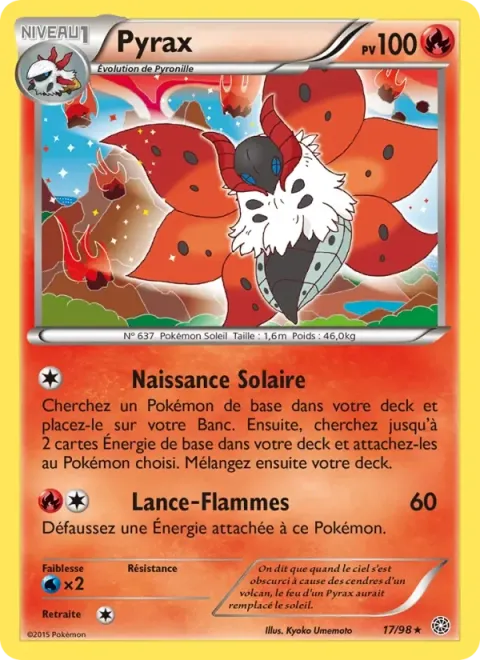 Carte Pokémon Pyrax 017/098, extension Origines Antiques