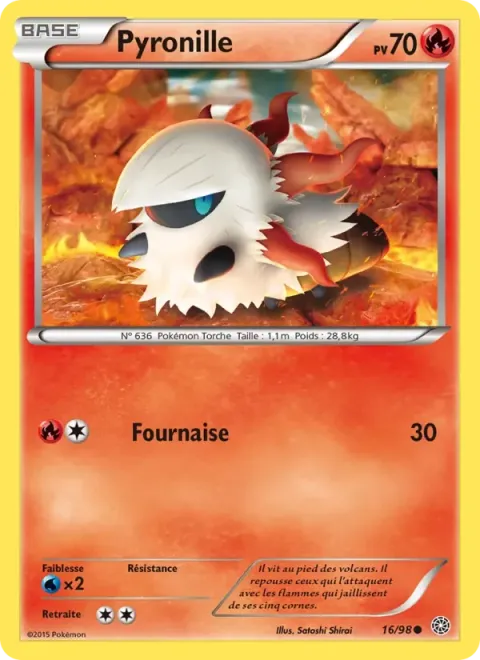 Carte Pokémon Pyronille 016/098, extension Origines Antiques