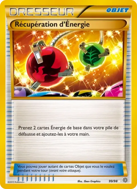 Carte Pokémon Récupération d’Énergie 099/098, extension Origines Antiques