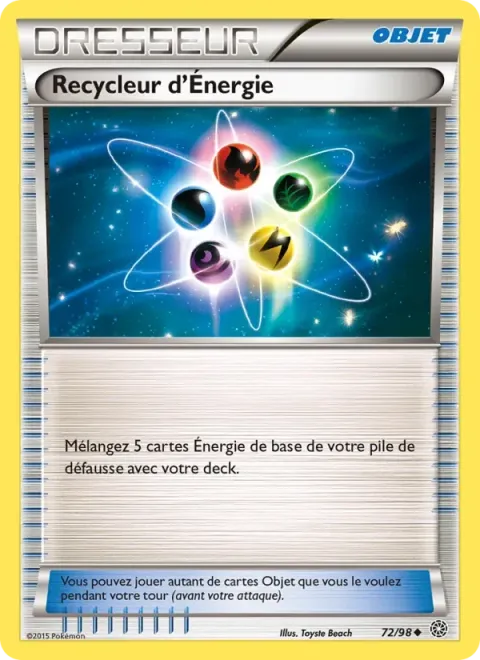 Carte Pokémon Recycleur d’Énergie 072/098, extension Origines Antiques