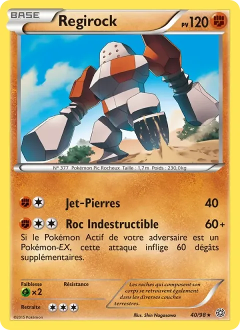 Carte Pokémon Regirock 040/098, extension Origines Antiques