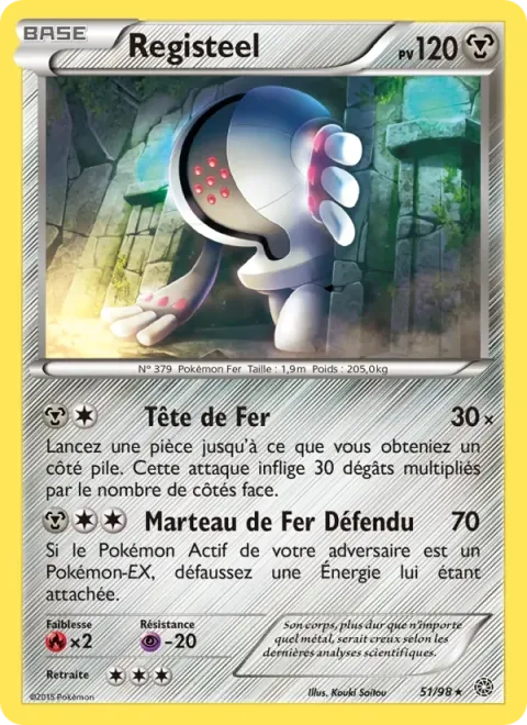 Carte Pokémon Registeel 051/098, extension Origines Antiques