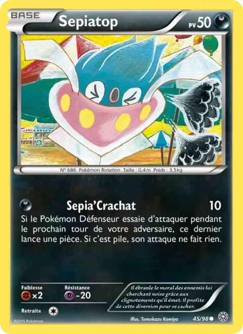Carte Pokémon Sepiatop 045/098, extension Origines Antiques