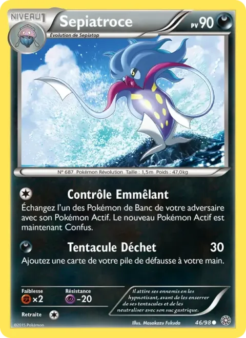 Carte Pokémon Sepiatroce 046/098, extension Origines Antiques