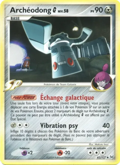 Carte Pokémon Archéodong G 041/127, extension Platine