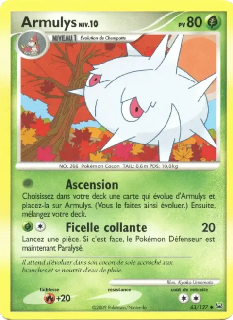 Carte Pokémon Armulys 063/127, extension Platine