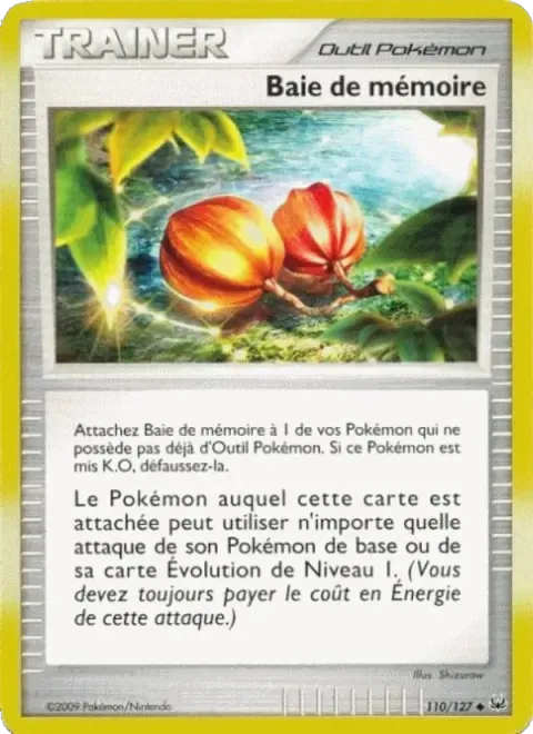 Carte Pokémon Baie de mémoire 110/127, extension Platine