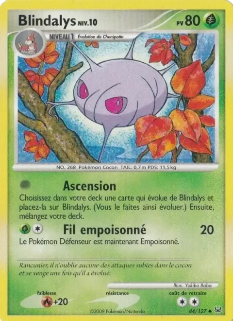 Carte Pokémon Blindalys 044/127, extension Platine