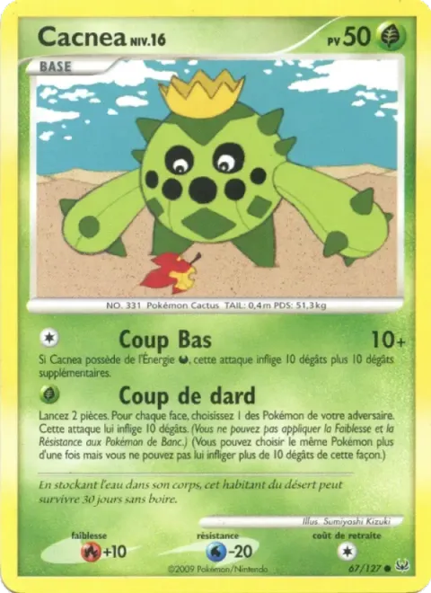 Carte Pokémon Cacnea 067/127, extension Platine
