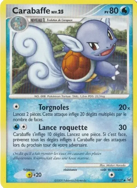 Carte Pokémon Carabaffe 065/127, extension Platine
