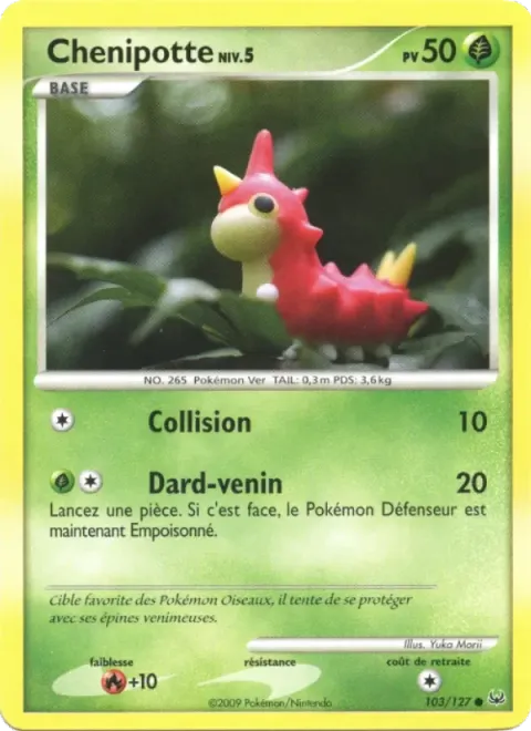 Carte Pokémon Chenipotte 103/127, extension Platine
