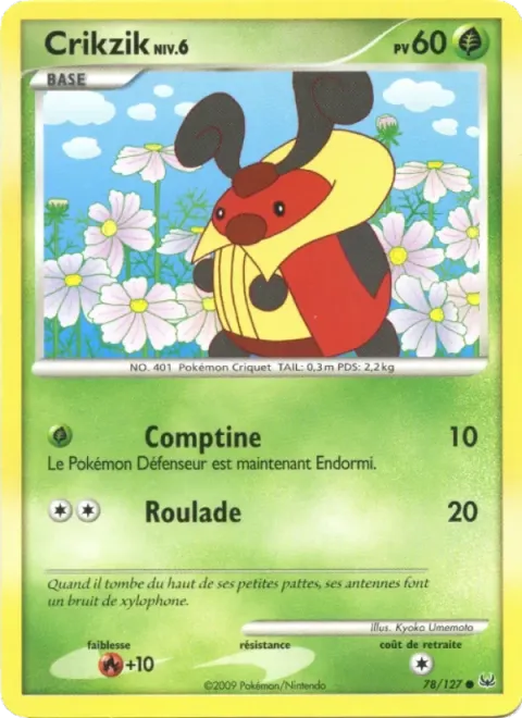 Carte Pokémon Crikzik 078/127, extension Platine