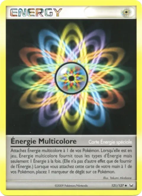 Carte Pokémon Énergie Multicolore 121/127, extension Platine