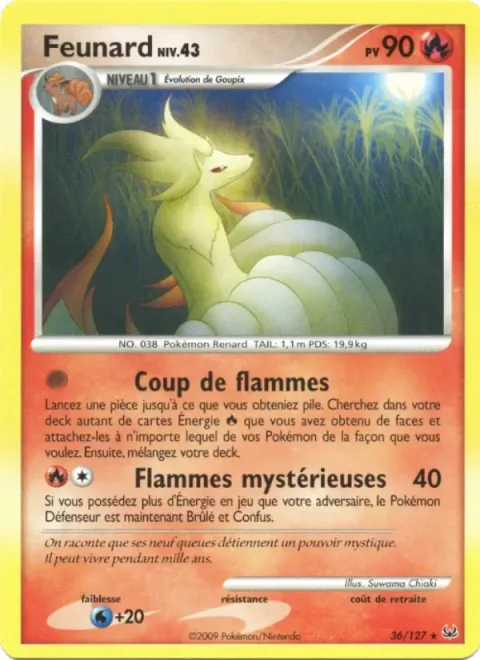 Carte Pokémon Feunard 036/127, extension Platine