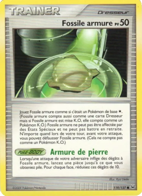 Carte Pokémon Fossile Armure 119/127, extension Platine