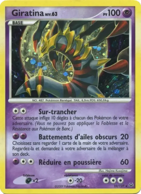 Carte Pokémon Giratina 010/127, extension Platine