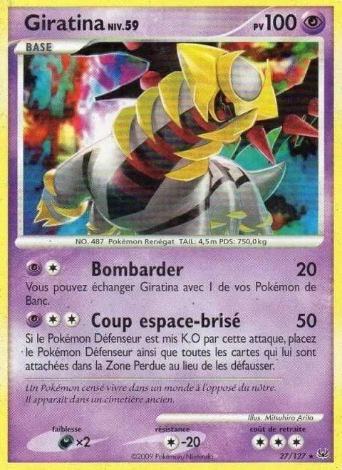 Carte Pokémon Giratina 027/127, extension Platine
