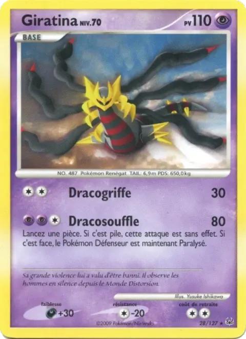 Carte Pokémon Giratina 028/127, extension Platine