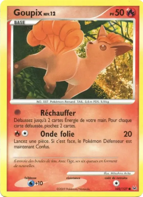 Carte Pokémon Goupix 102/127, extension Platine