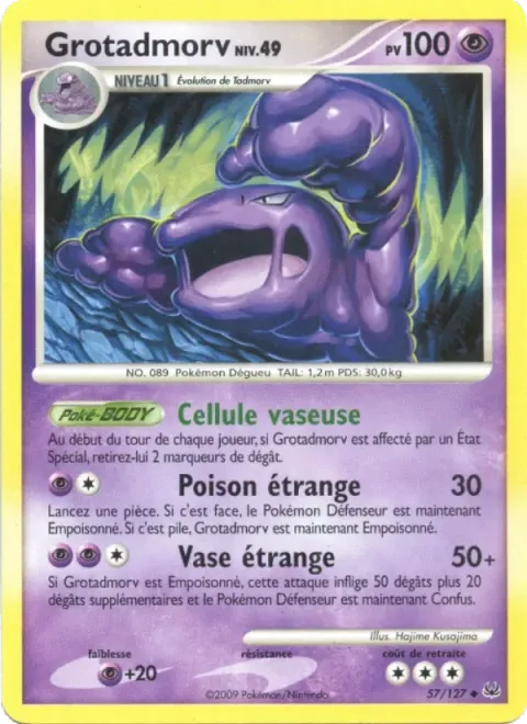 Carte Pokémon Grotadmorv 057/127, extension Platine