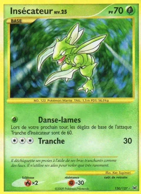 Carte Pokémon Insécateur 130/127, extension Platine