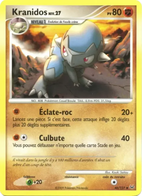 Carte Pokémon Kranidos 046/127, extension Platine