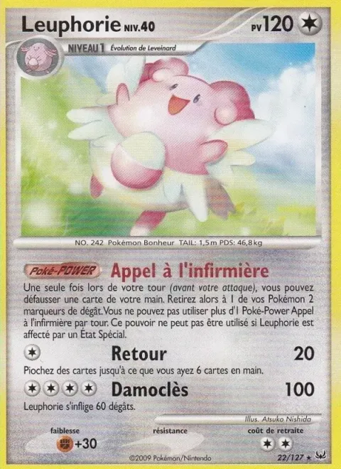 Carte Pokémon Leuphorie 022/127, extension Platine