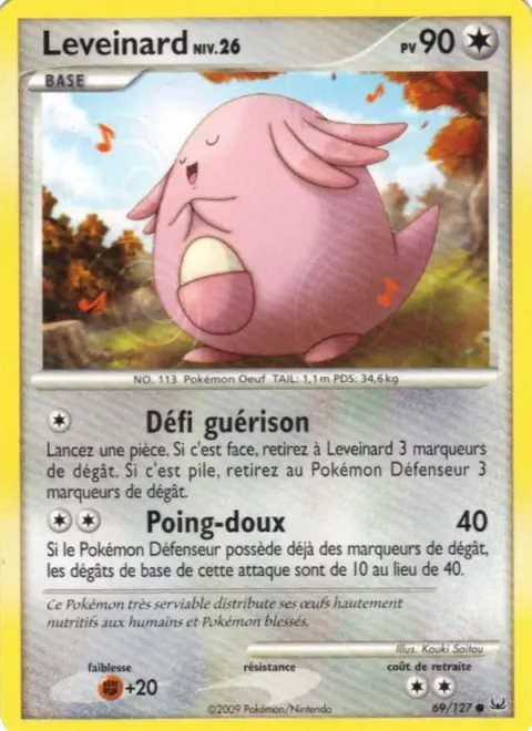 Carte Pokémon Leveinard 069/127, extension Platine