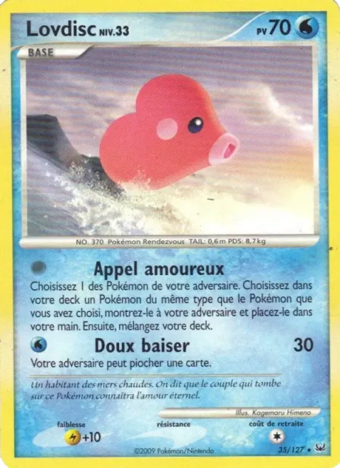 Carte Pokémon Lovdisc 035/127, extension Platine