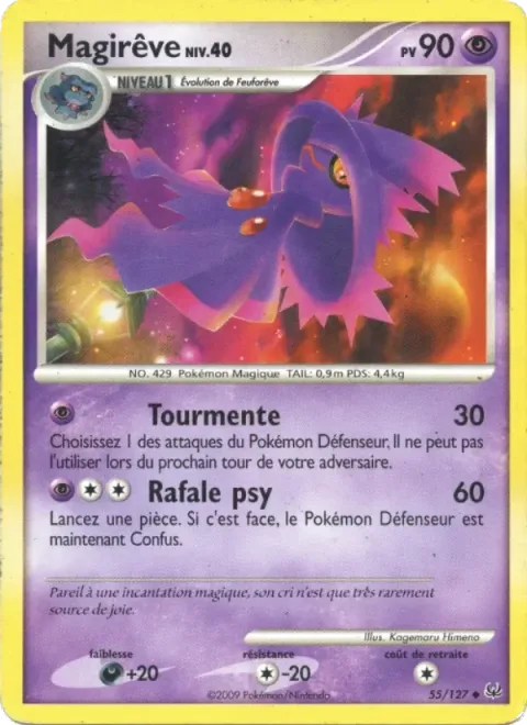 Carte Pokémon Magirêve 055/127, extension Platine