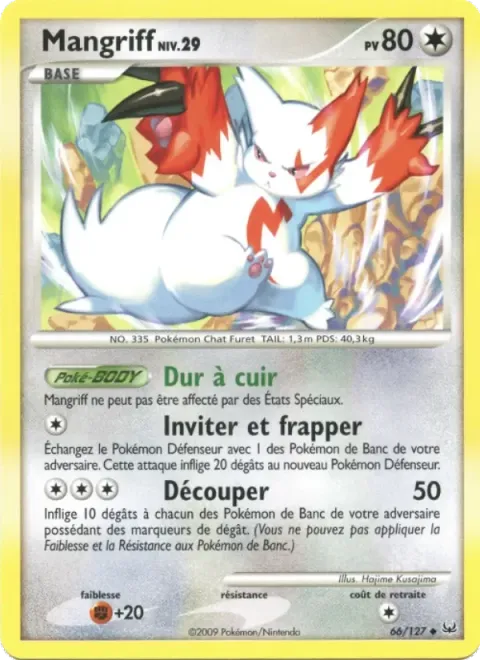 Carte Pokémon Mangriff 066/127, extension Platine