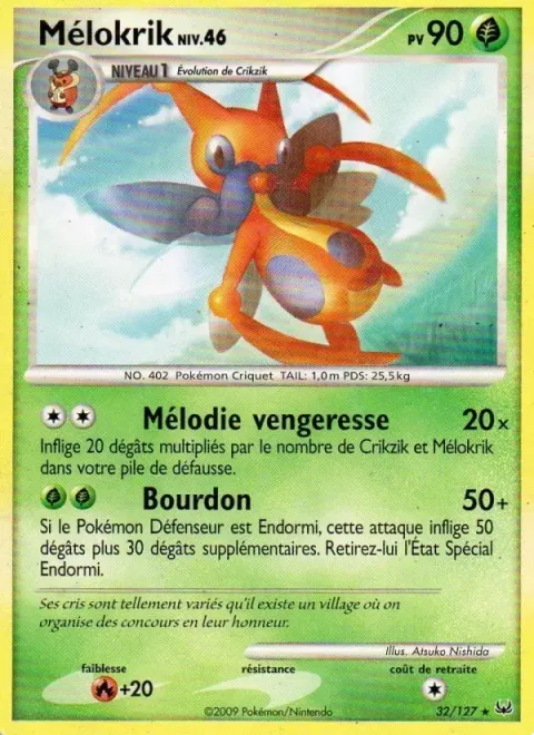 Carte Pokémon Mélokrik 032/127, extension Platine