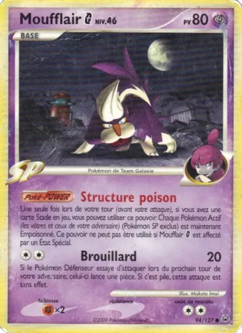 Carte Pokémon Moufflair G 094/127, extension Platine