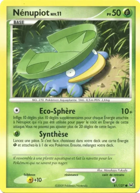 Carte Pokémon Nénupiot 081/127, extension Platine