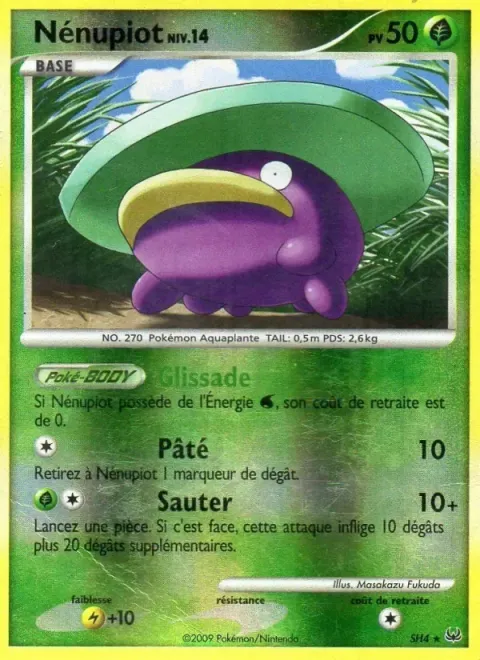 Carte Pokémon Nénupiot SH4/SH3, extension Platine