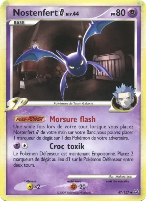 Carte Pokémon Nostenfert G 047/127, extension Platine
