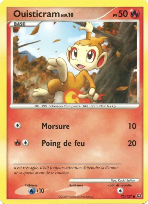 Carte Pokémon Ouisticram 070/127, extension Platine