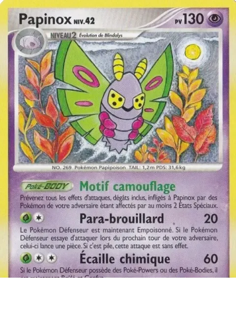 Carte Pokémon Papinox 025/127, extension Platine