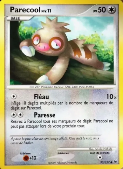 Carte Pokémon Parecool 095/127, extension Platine