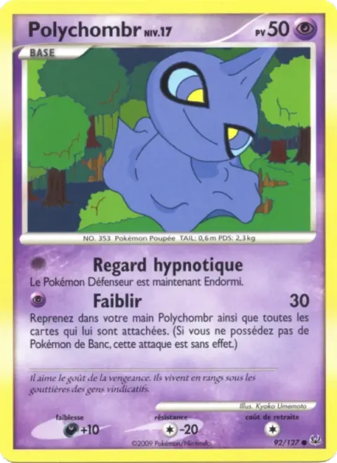 Carte Pokémon Polychombr 092/127, extension Platine
