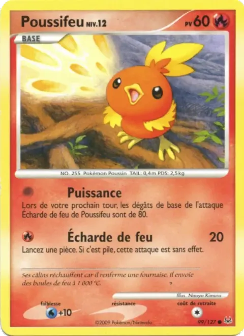 Carte Pokémon Poussifeu 099/127, extension Platine