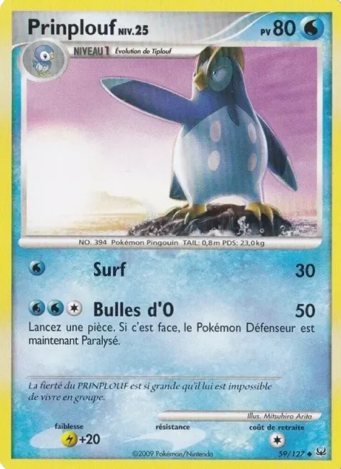 Carte Pokémon Prinplouf 059/127, extension Platine