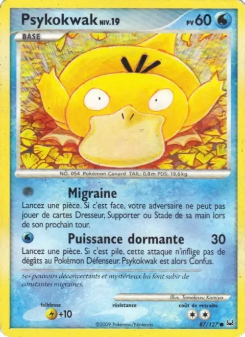 Carte Pokémon Psykokwak 087/127, extension Platine