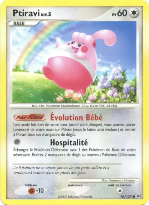 Carte Pokémon Ptiravi 076/127, extension Platine