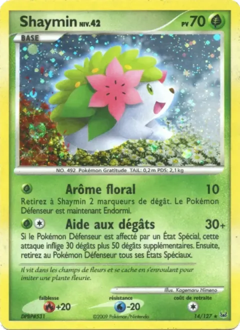 Carte Pokémon Shaymin 014/127, extension Platine