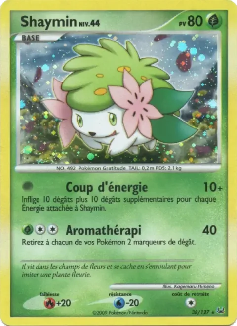 Carte Pokémon Shaymin 038/127, extension Platine